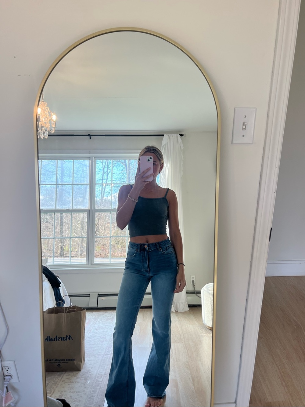 Garage Medium Blue High-Rise Flare Jeans